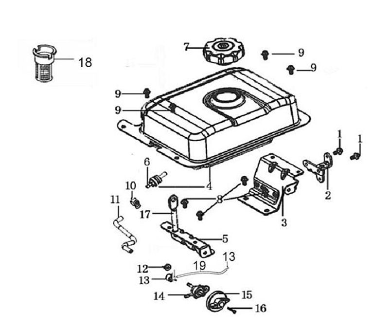 Bensintank Loncin LC185FDS